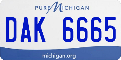 MI license plate DAK6665