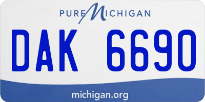 MI license plate DAK6690