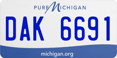 MI license plate DAK6691