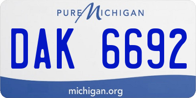 MI license plate DAK6692