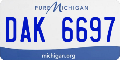 MI license plate DAK6697