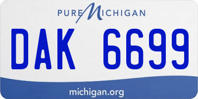 MI license plate DAK6699
