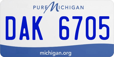 MI license plate DAK6705