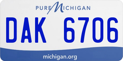 MI license plate DAK6706