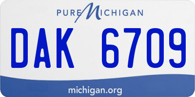 MI license plate DAK6709