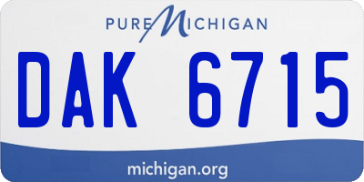 MI license plate DAK6715