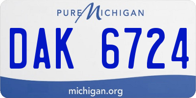 MI license plate DAK6724