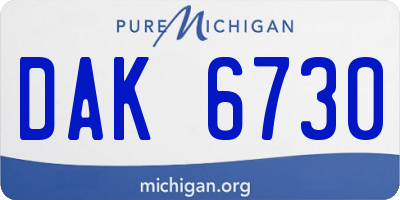 MI license plate DAK6730