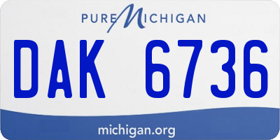 MI license plate DAK6736