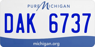 MI license plate DAK6737