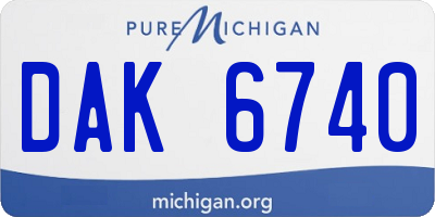 MI license plate DAK6740