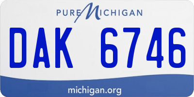 MI license plate DAK6746