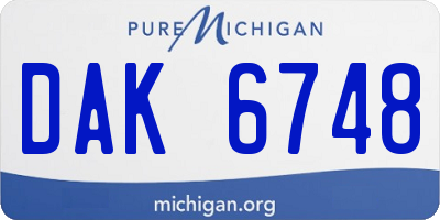 MI license plate DAK6748