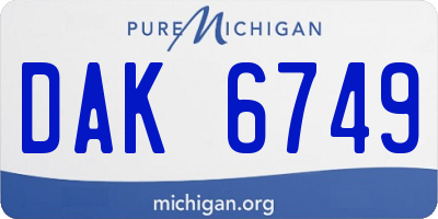MI license plate DAK6749