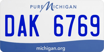 MI license plate DAK6769