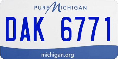 MI license plate DAK6771