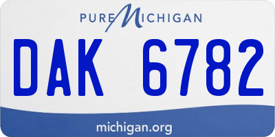 MI license plate DAK6782