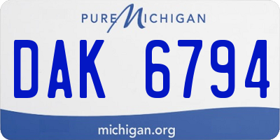 MI license plate DAK6794