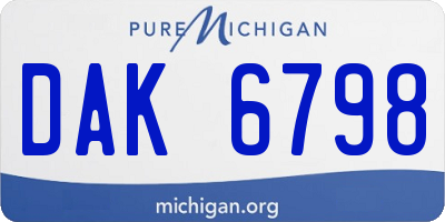 MI license plate DAK6798