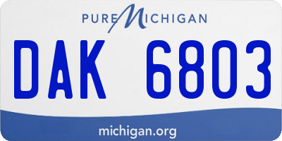 MI license plate DAK6803