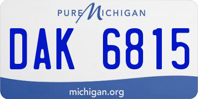 MI license plate DAK6815
