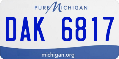 MI license plate DAK6817