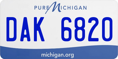 MI license plate DAK6820