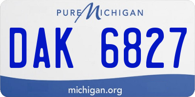 MI license plate DAK6827