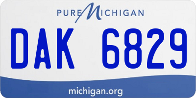 MI license plate DAK6829