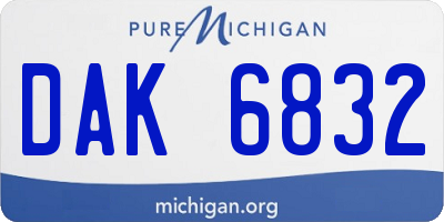 MI license plate DAK6832