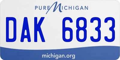 MI license plate DAK6833