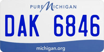 MI license plate DAK6846