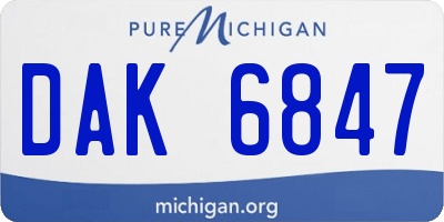 MI license plate DAK6847