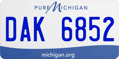 MI license plate DAK6852