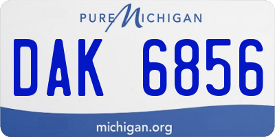 MI license plate DAK6856