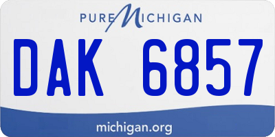 MI license plate DAK6857