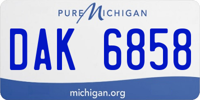 MI license plate DAK6858