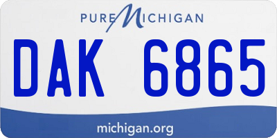 MI license plate DAK6865