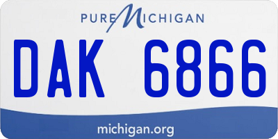 MI license plate DAK6866