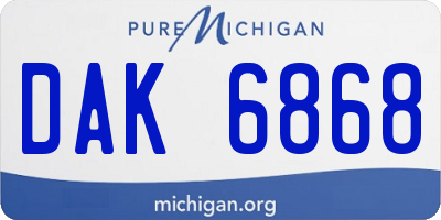 MI license plate DAK6868