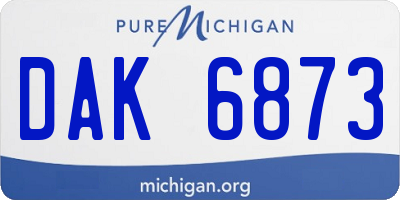 MI license plate DAK6873