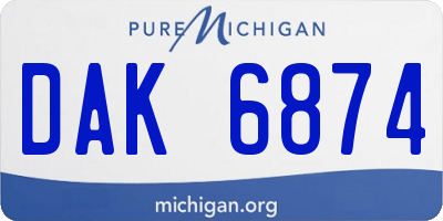MI license plate DAK6874