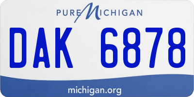 MI license plate DAK6878