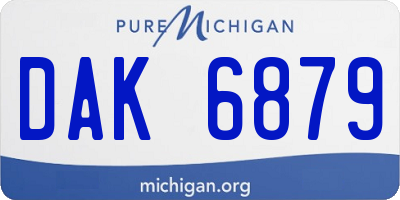 MI license plate DAK6879