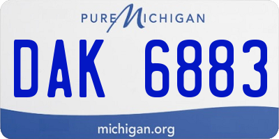 MI license plate DAK6883