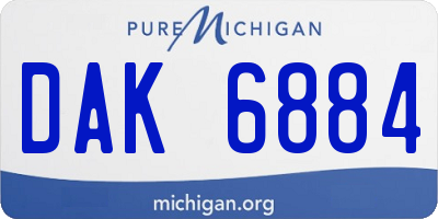 MI license plate DAK6884