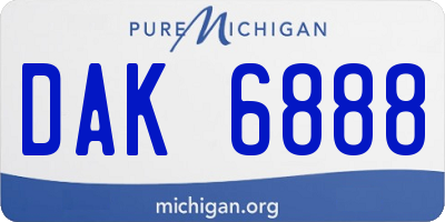 MI license plate DAK6888