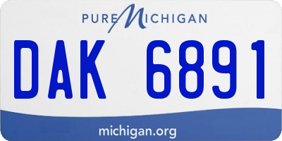 MI license plate DAK6891