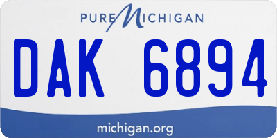 MI license plate DAK6894