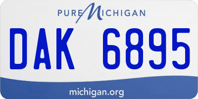 MI license plate DAK6895